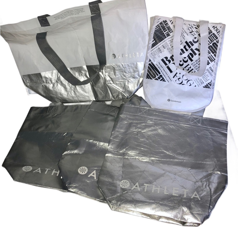 Bundle Athleta and Lulu Lemon Reusable Tote‎ Mixed Lot 5